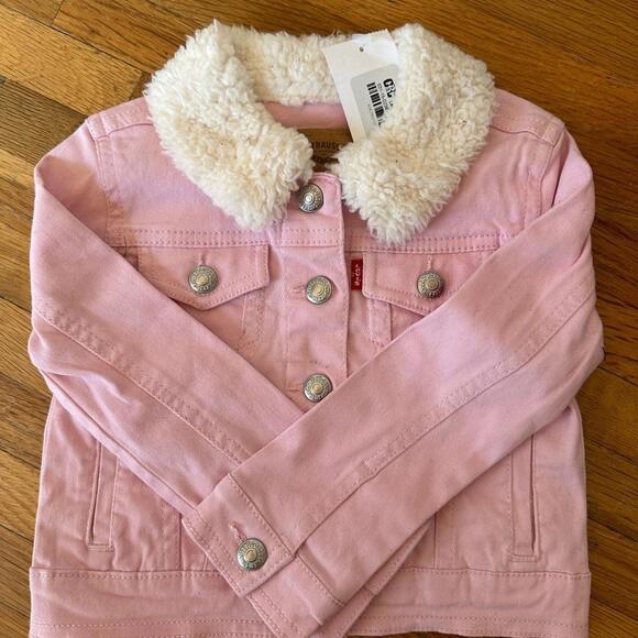 Levi's Other - Girls Levi Strauss & Co Pink Denim Jacket with Sherpa Lining. Size 2T